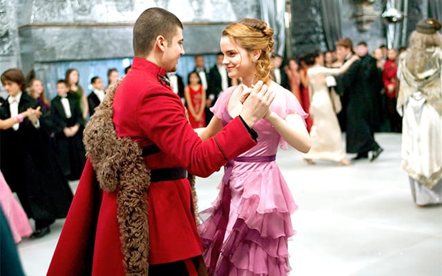 Viktor Krum dances with Hermione Granger at the Yule Ball in Harry Potter and the Goblet Fire.
